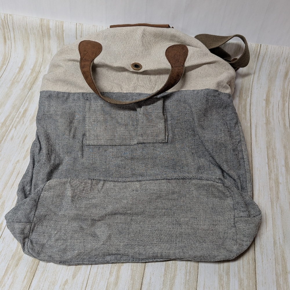 Canvas and Leather Bag Backpack Weekender - Picture 9 of 16